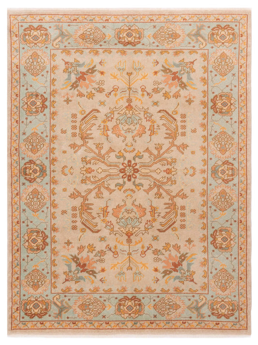 Pasha Authentic Oushak Yayla Beige Traditional Hand Knotted Rug