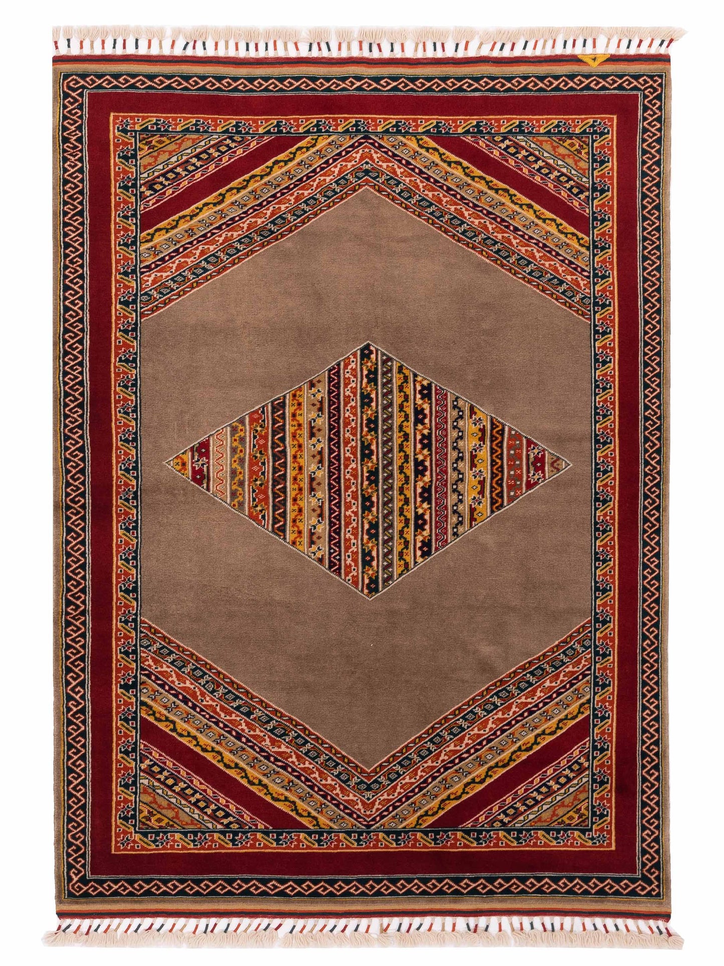 Rajpur Shawl 145131 Brown Tribal Hand Knotted Rug