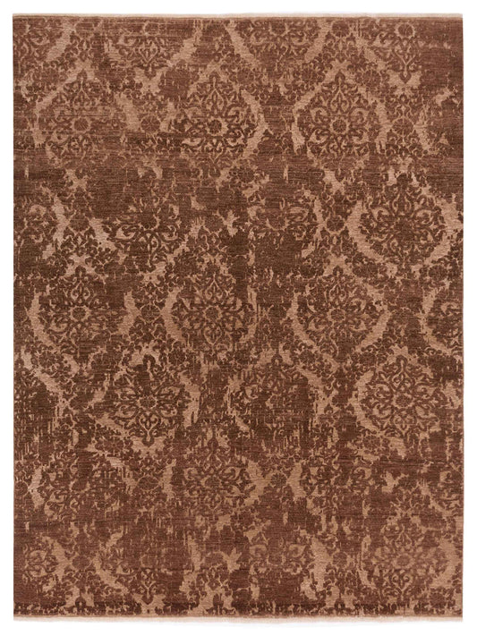 Pasha Defne Beony Brown Transitional Hand Knotted Rug