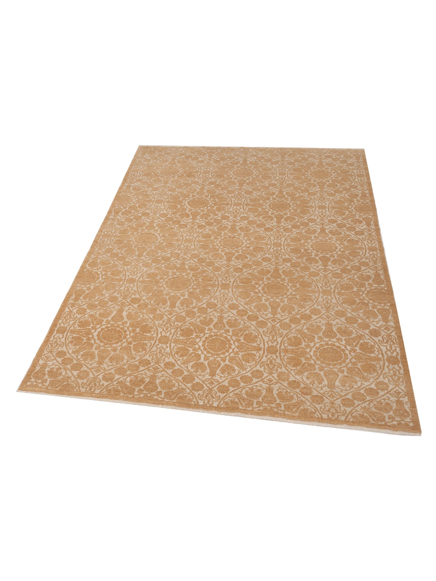 Pasha Defne Lotus Ivory Gold Transitional Hand Knotted Rug