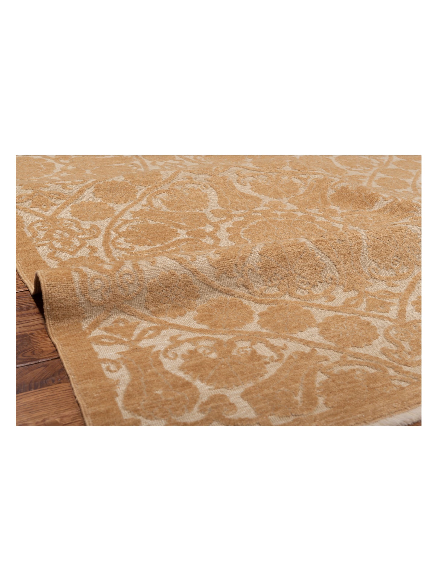 Pasha Defne Lotus Ivory Gold Transitional Hand Knotted Rug