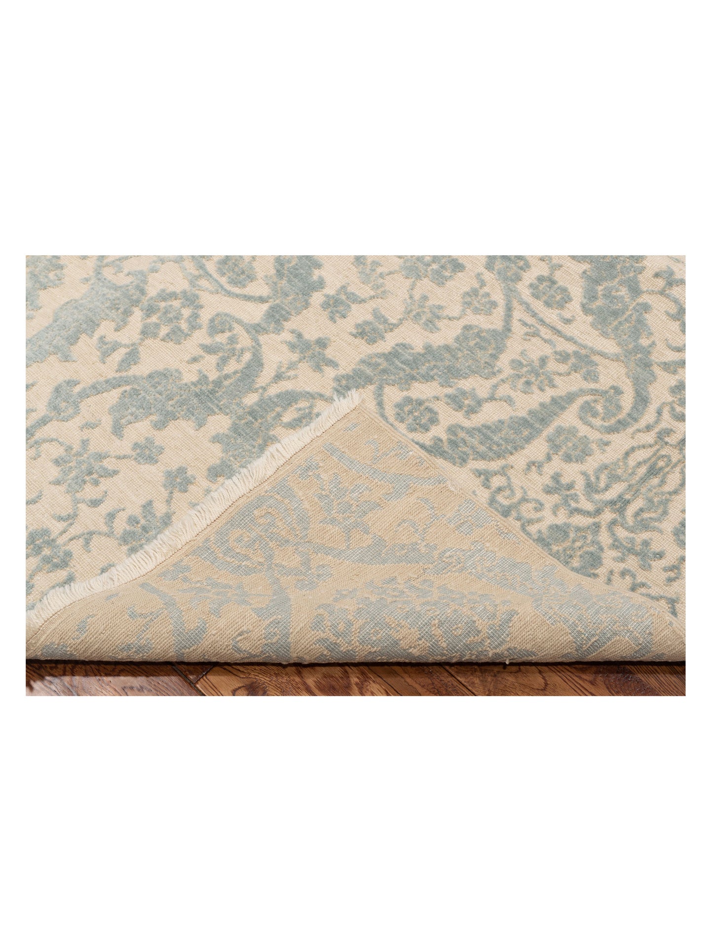 Pasha Defne Orchid Beige Ice Blue Transitional Hand Knotted Rug