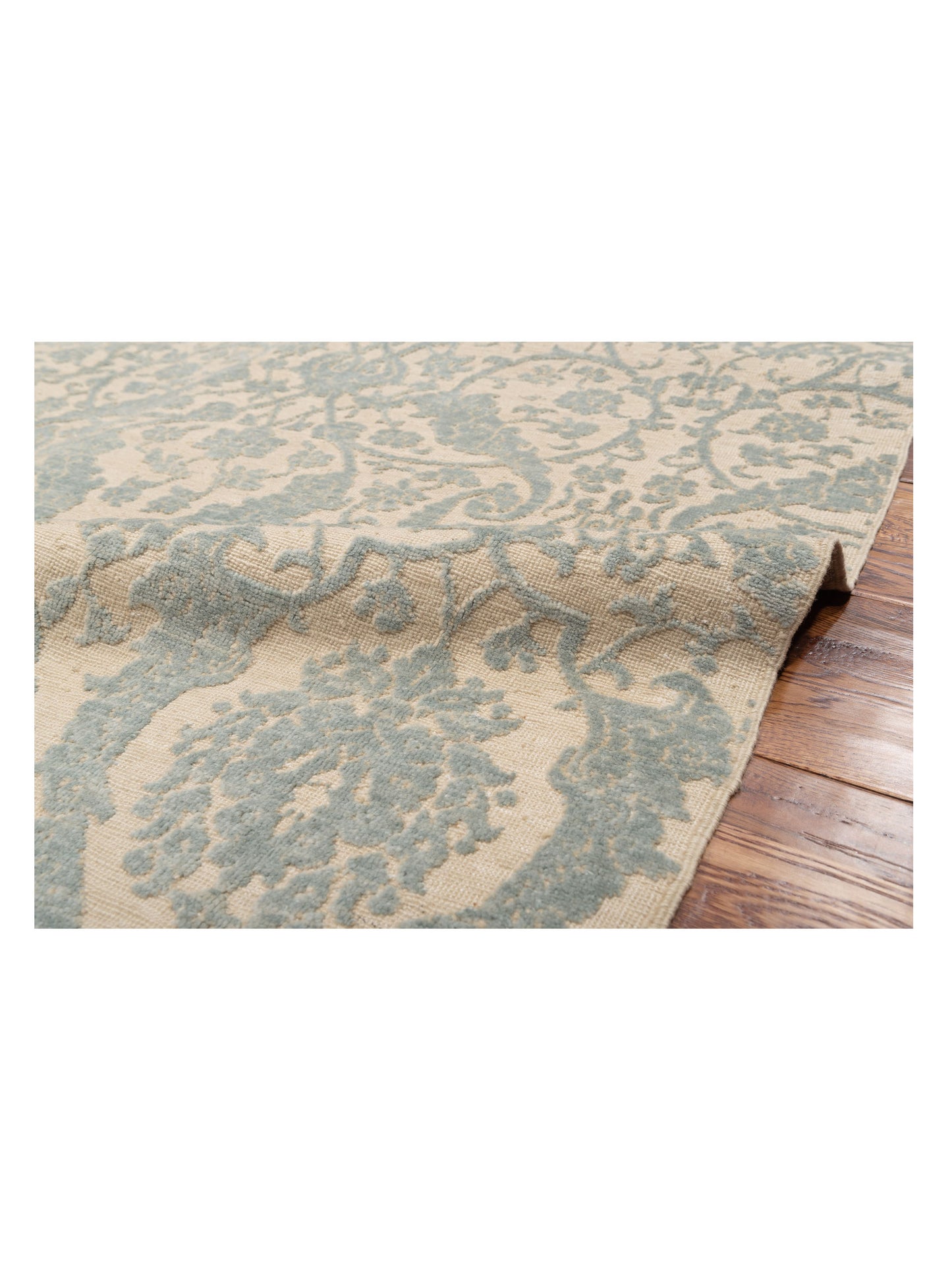 Pasha Defne Orchid Beige Ice Blue Transitional Hand Knotted Rug