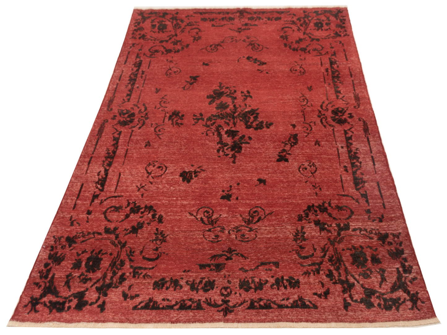 Pasha Defne Clove Red Charcoal Transitional Hand Knotted Rug