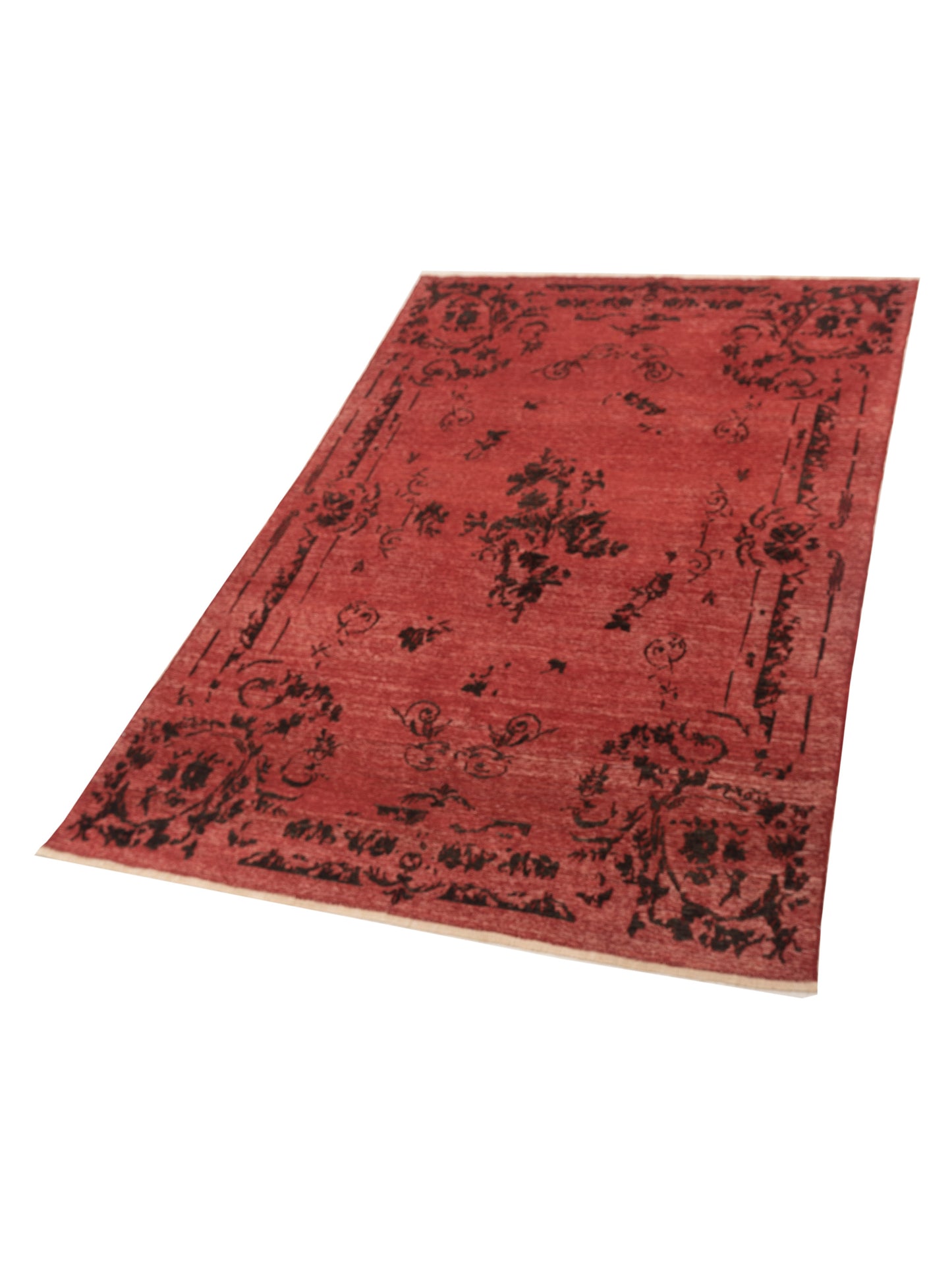 Pasha Defne Clove Red Charcoal Transitional Hand Knotted Rug