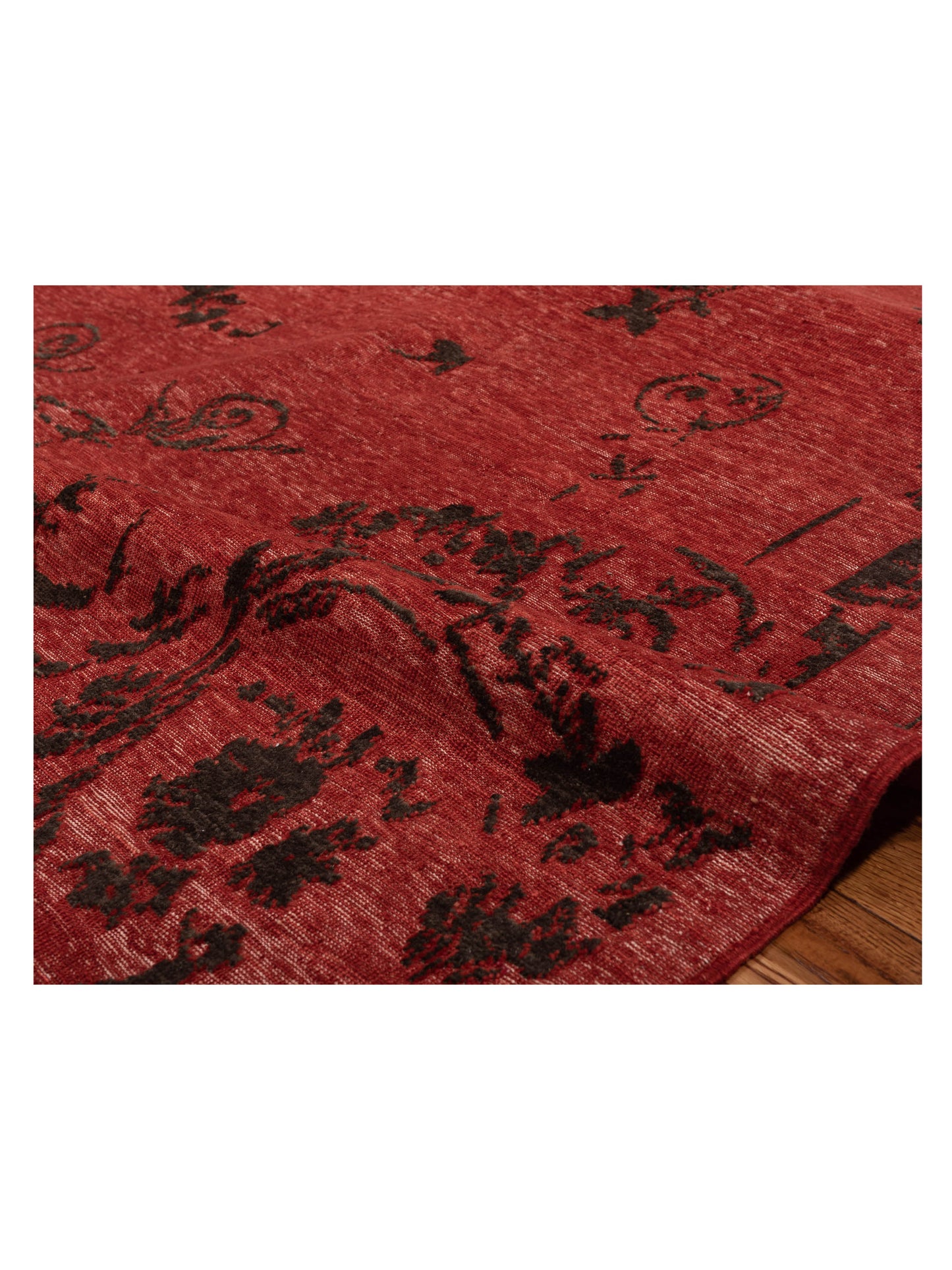 Pasha Defne Clove Red Charcoal Transitional Hand Knotted Rug