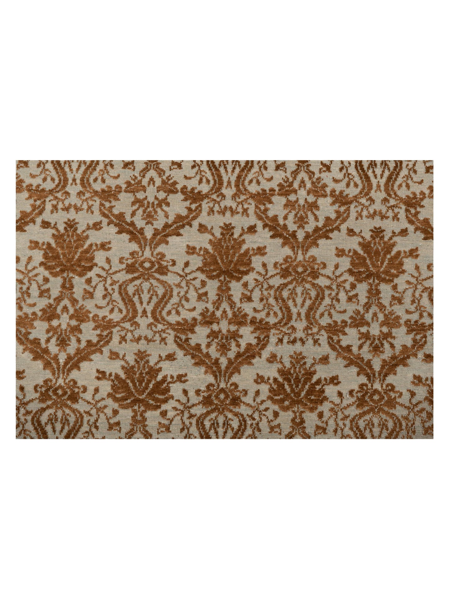 Pasha Defne Begonia Ice Blue Light Brown Transitional Hand Knotted Rug