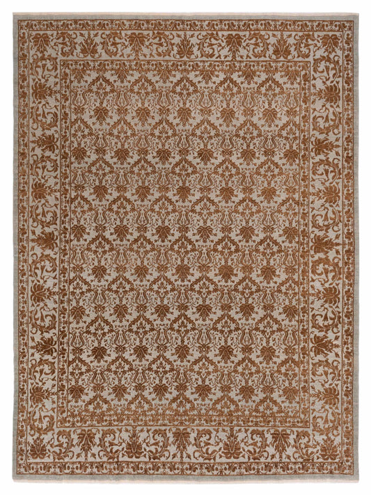 Pasha Defne Begonia Ice Blue Transitional Hand Knotted Rug