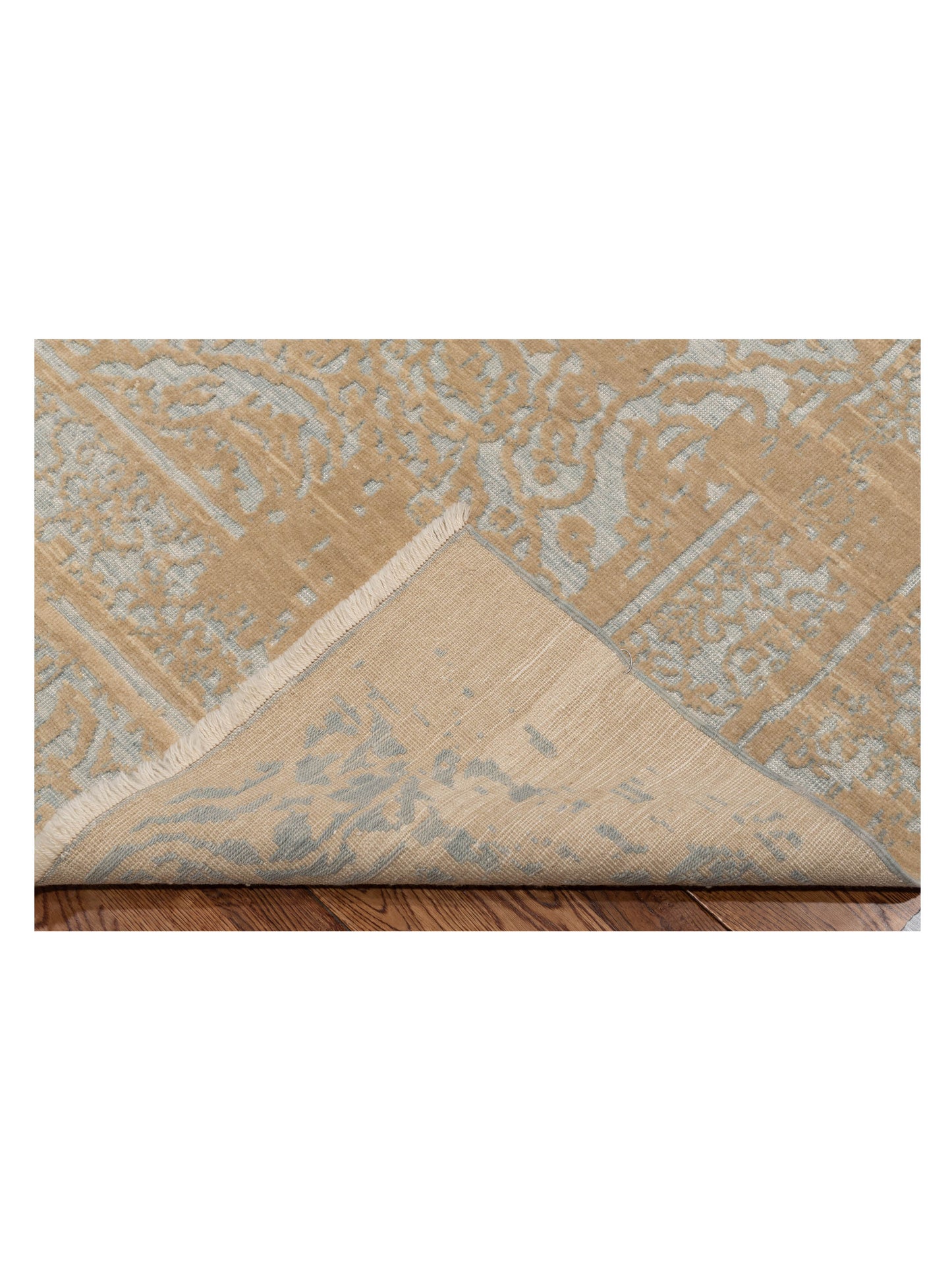 Pasha Defne Emet Ice Blue Ivory Transitional Hand Knotted Rug