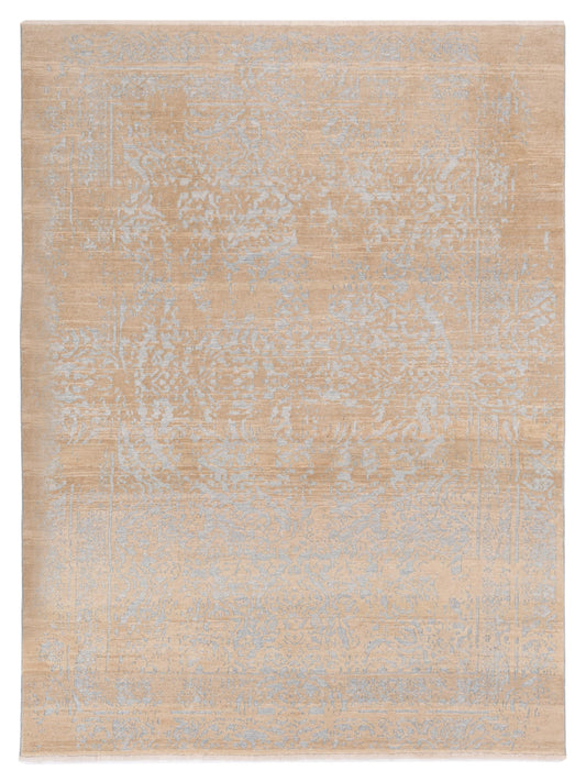 Pasha Defne Emet Ice Blue Transitional Hand Knotted Rug