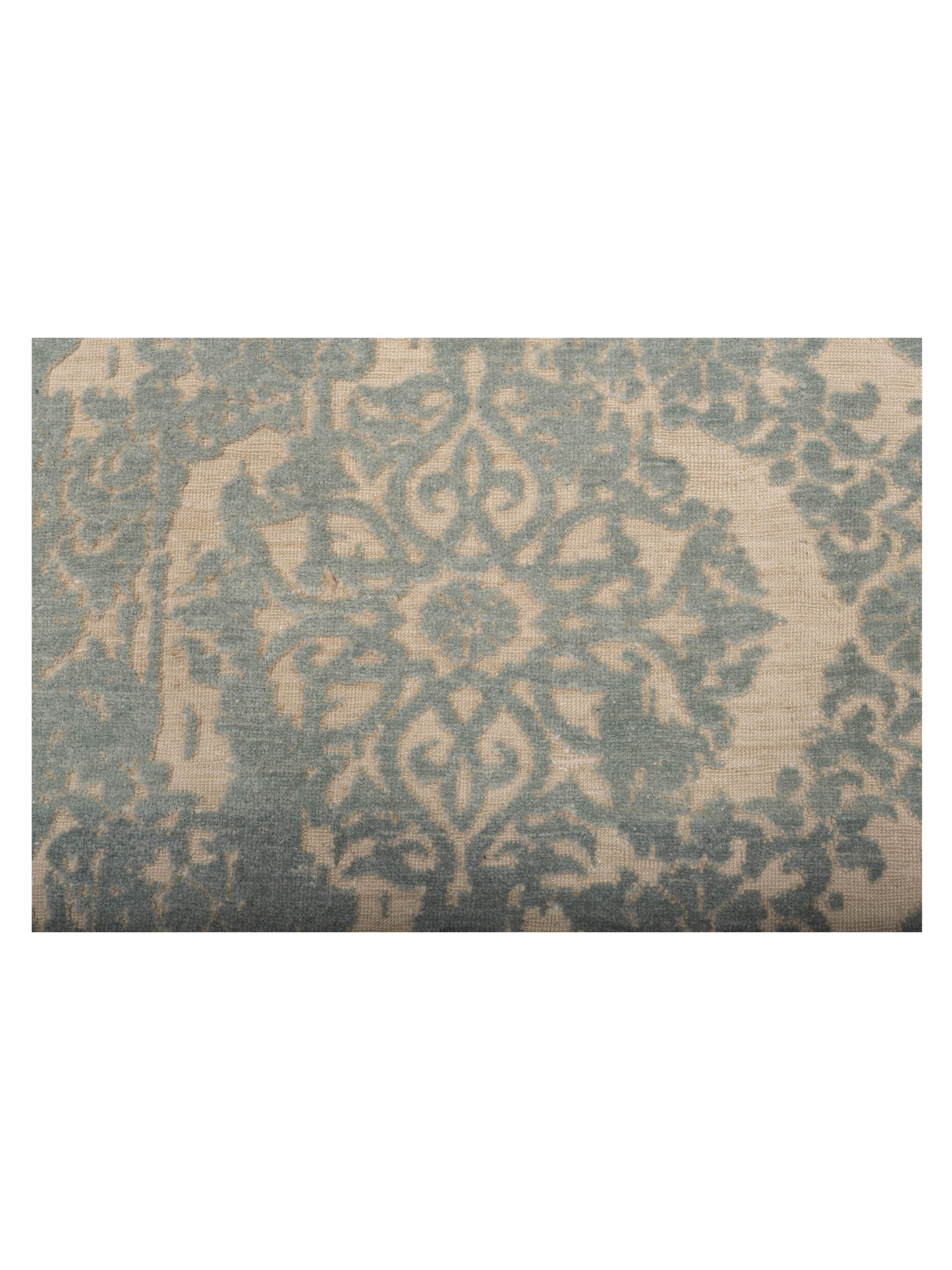 Pasha Defne Beony Ivory Ice Blue Transitional Hand Knotted Rug