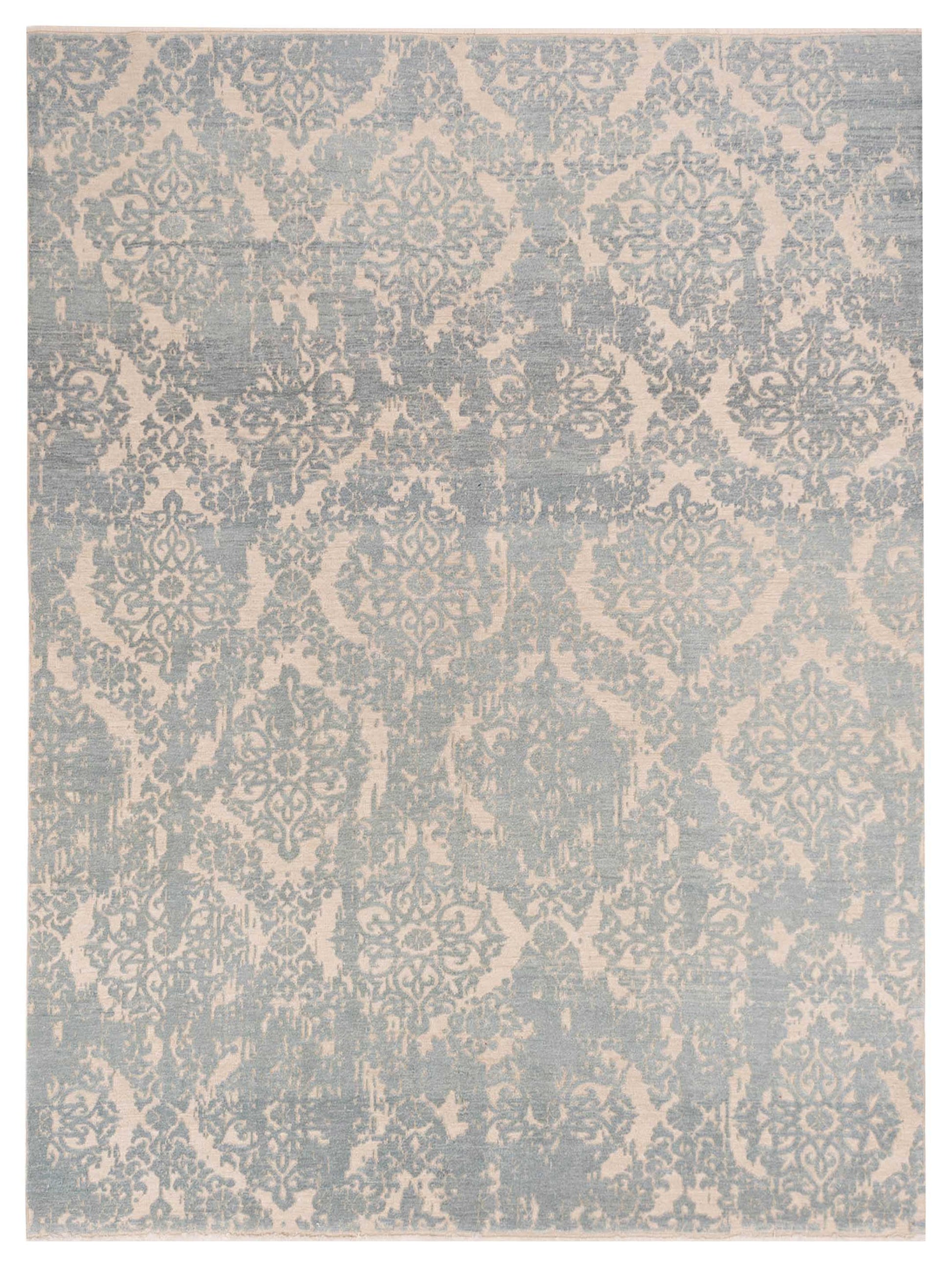 Pasha Defne Beony Ivory Transitional Hand Knotted Rug