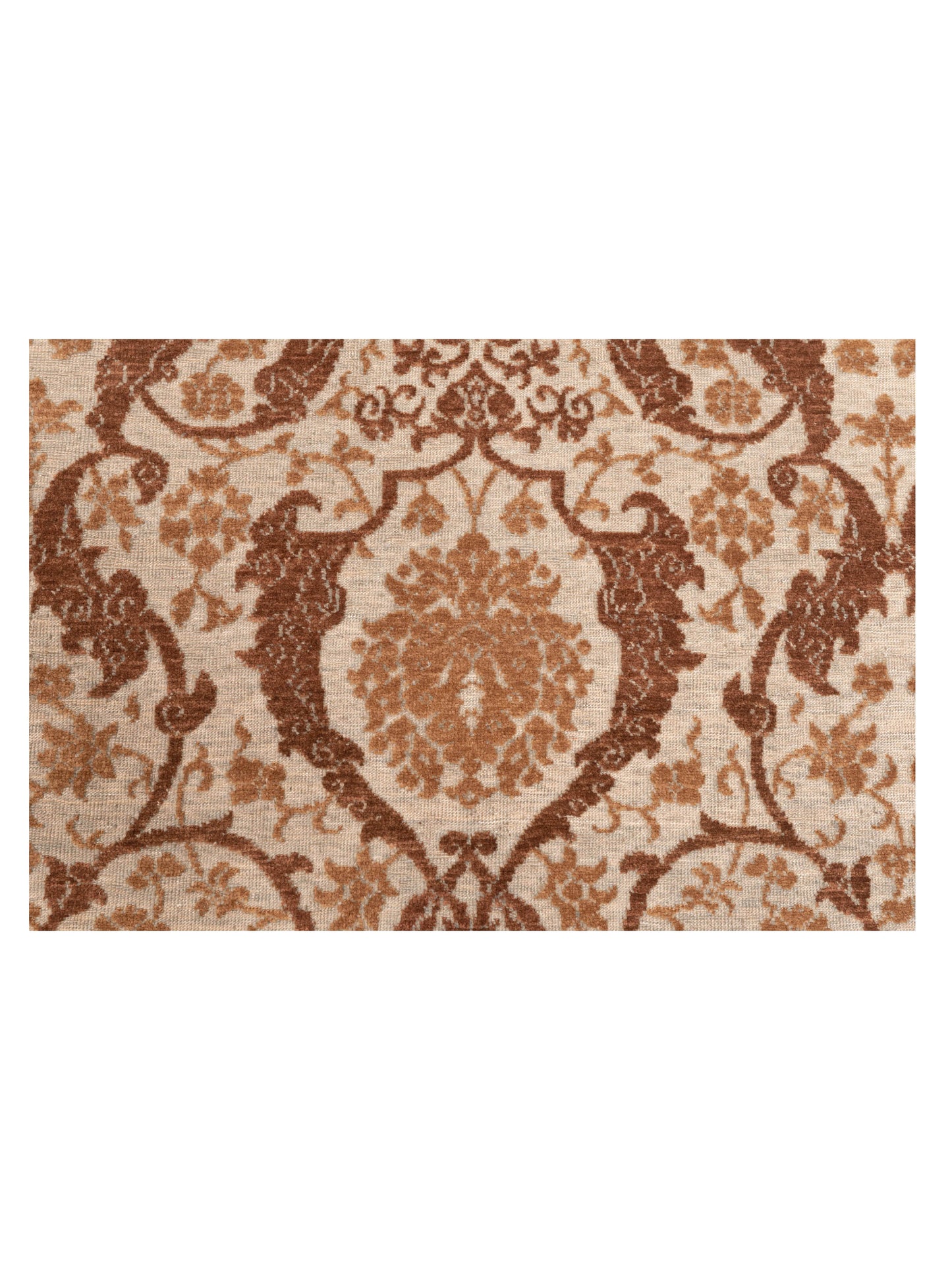 Pasha Defne Orchid Beige Dark Brown Transitional Hand Knotted Rug