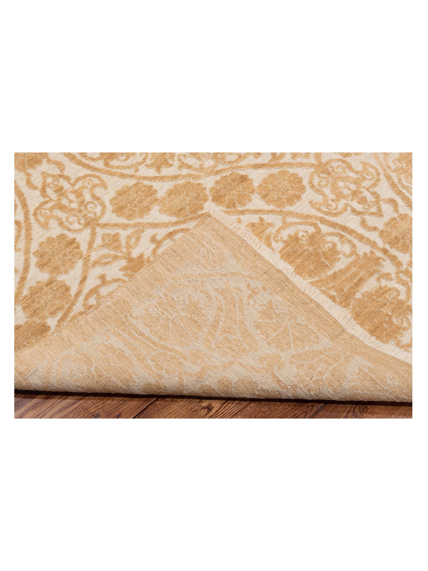 Pasha Defne Lotus Ivory Gold Transitional Hand Knotted Rug