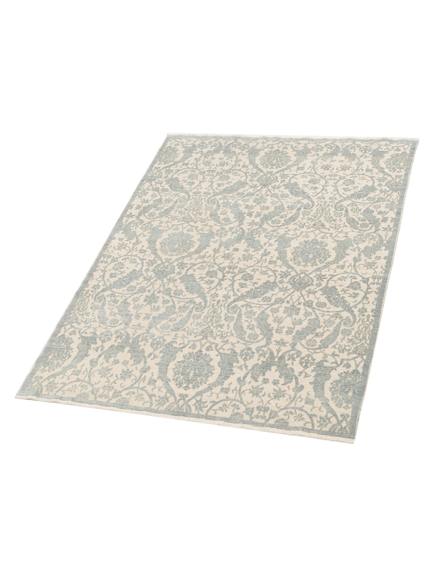 Pasha Defne Orchid Beige Ice Blue Transitional Hand Knotted Rug