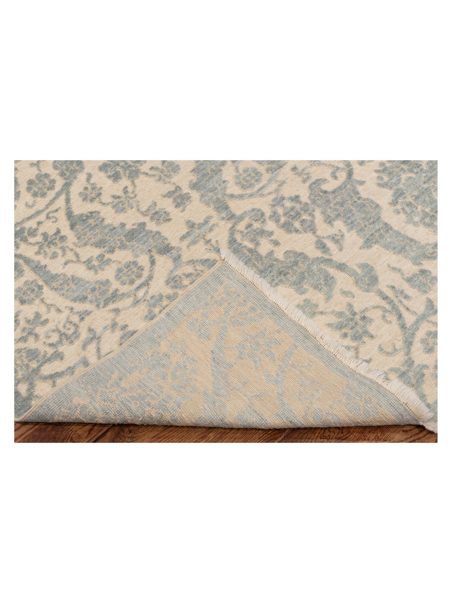 Pasha Defne Orchid Beige Ice Blue Transitional Hand Knotted Rug