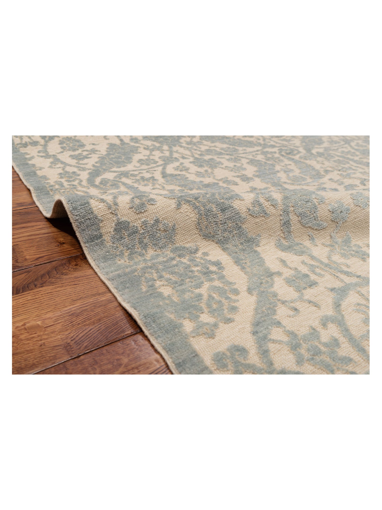 Pasha Defne Orchid Beige Ice Blue Transitional Hand Knotted Rug