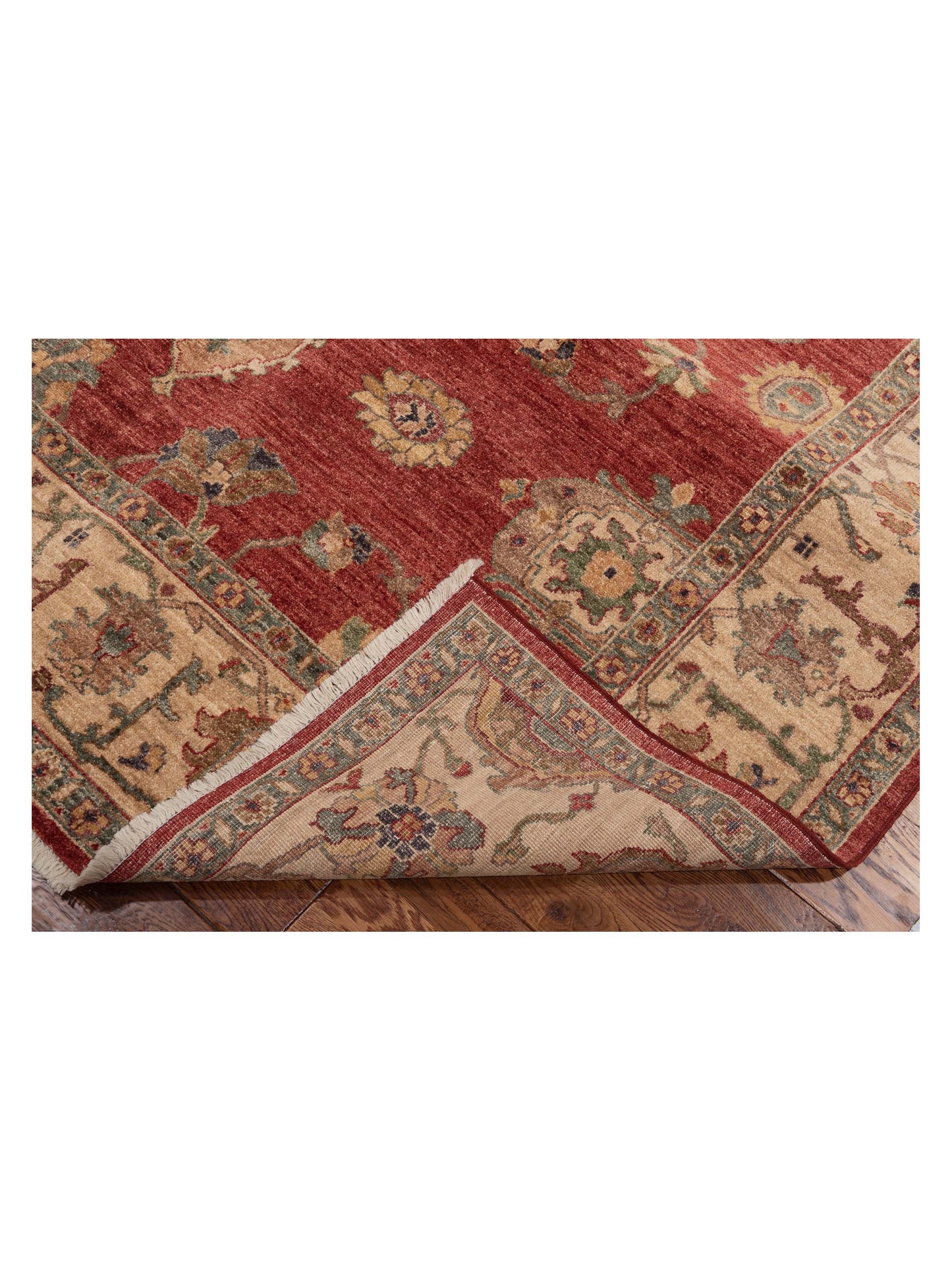 Pasha Elvan Tansu Red Ivory Traditional Hand Knotted Rug