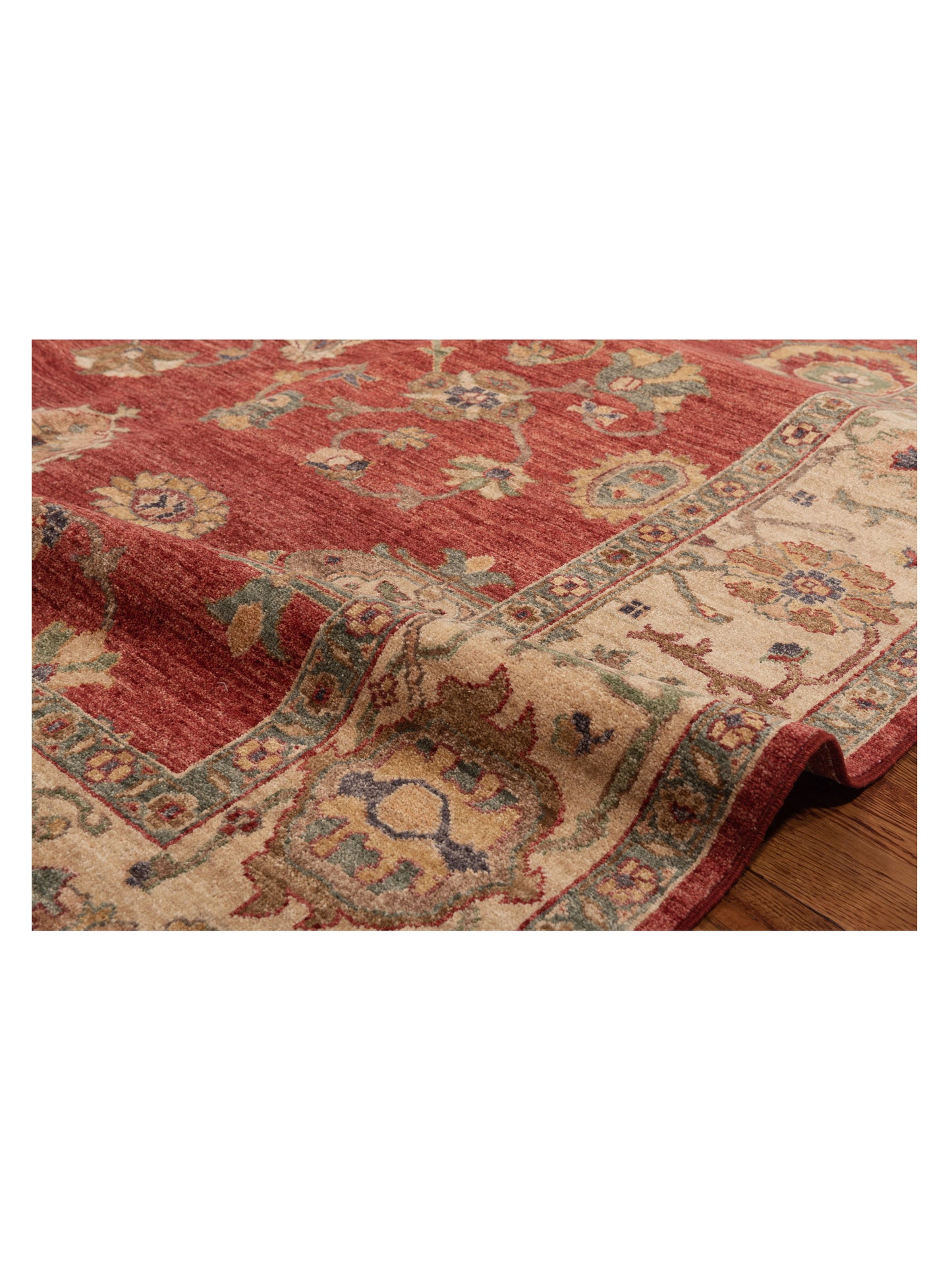 Pasha Elvan Tansu Red Ivory Traditional Hand Knotted Rug