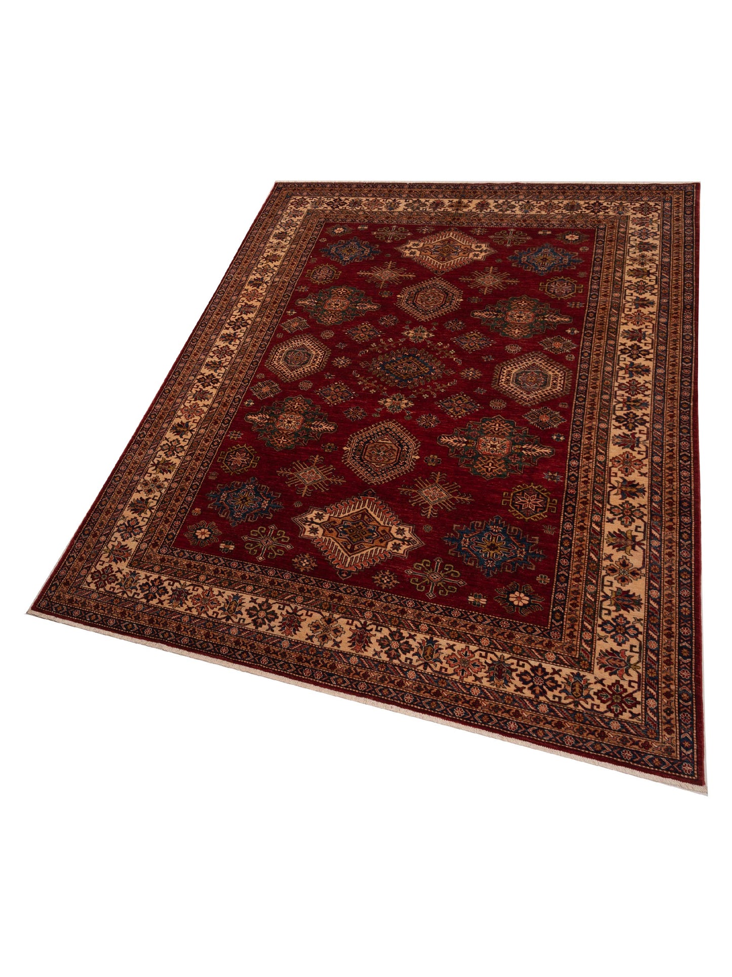 Nomad Kars 145914 Red Ivory Tribal Hand Knotted Rug