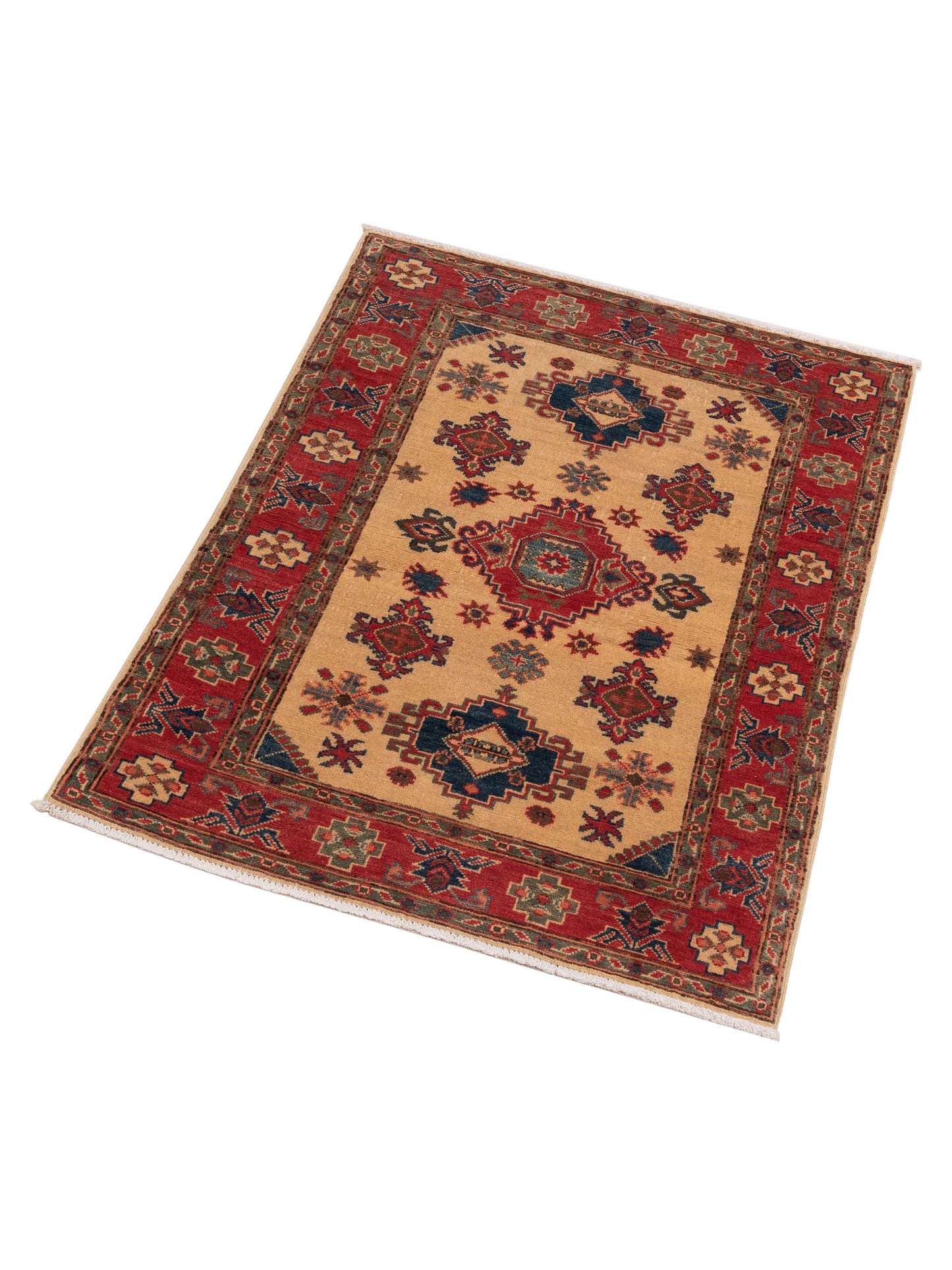 Nomad Kars 145949 Ivory Red Tribal Hand Knotted Rug