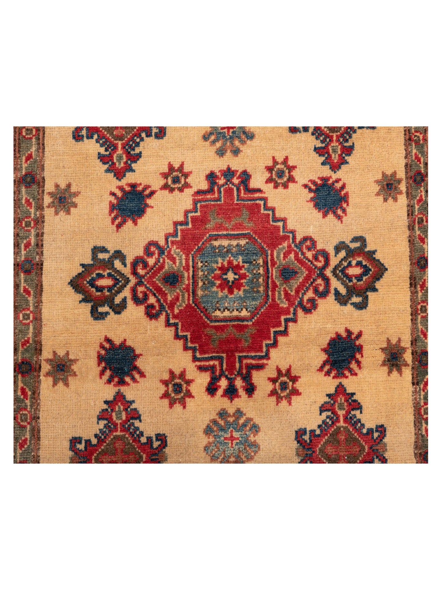 Nomad Kars 145949 Ivory Red Tribal Hand Knotted Rug