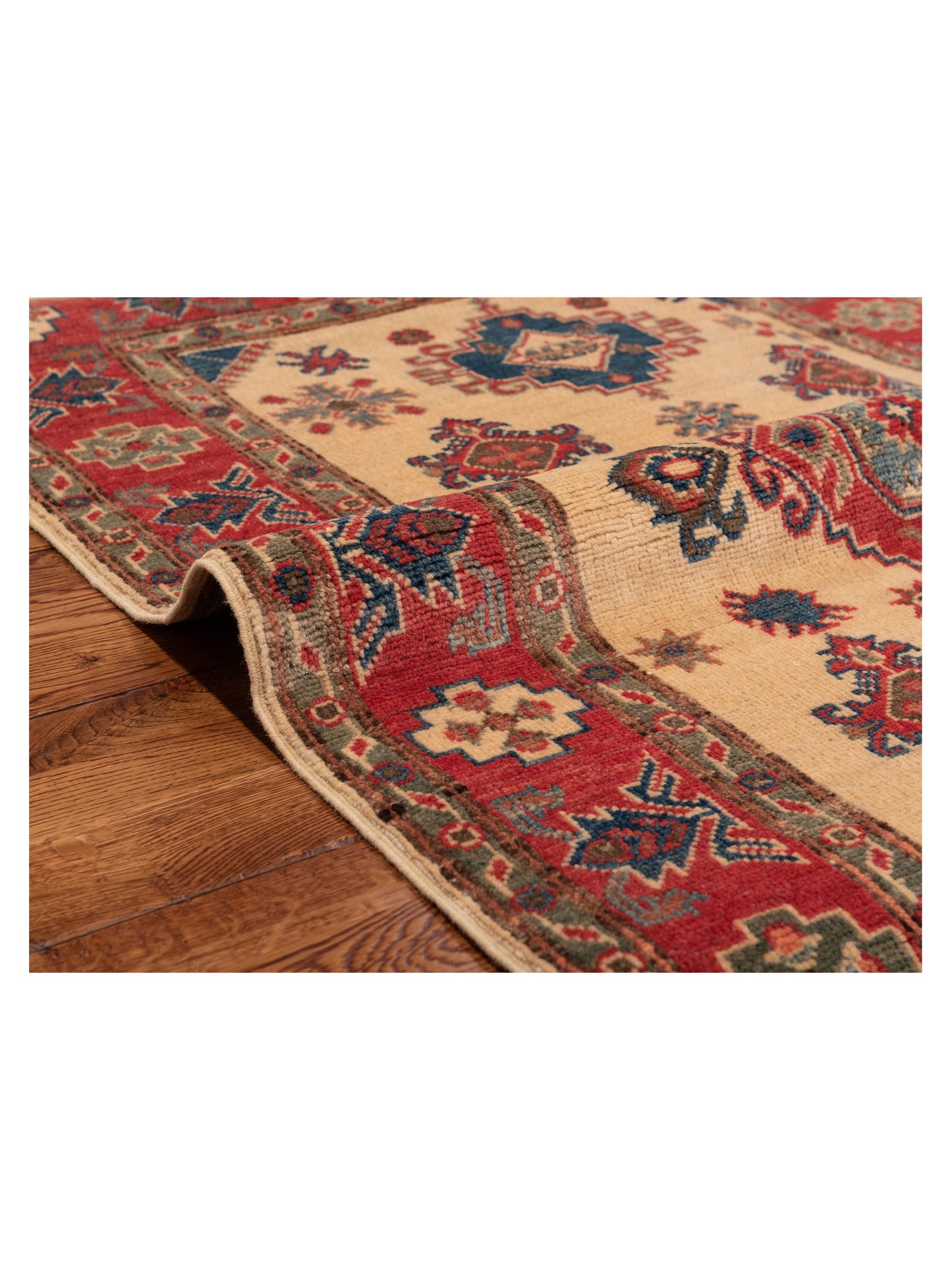 Nomad Kars 145949 Ivory Red Tribal Hand Knotted Rug