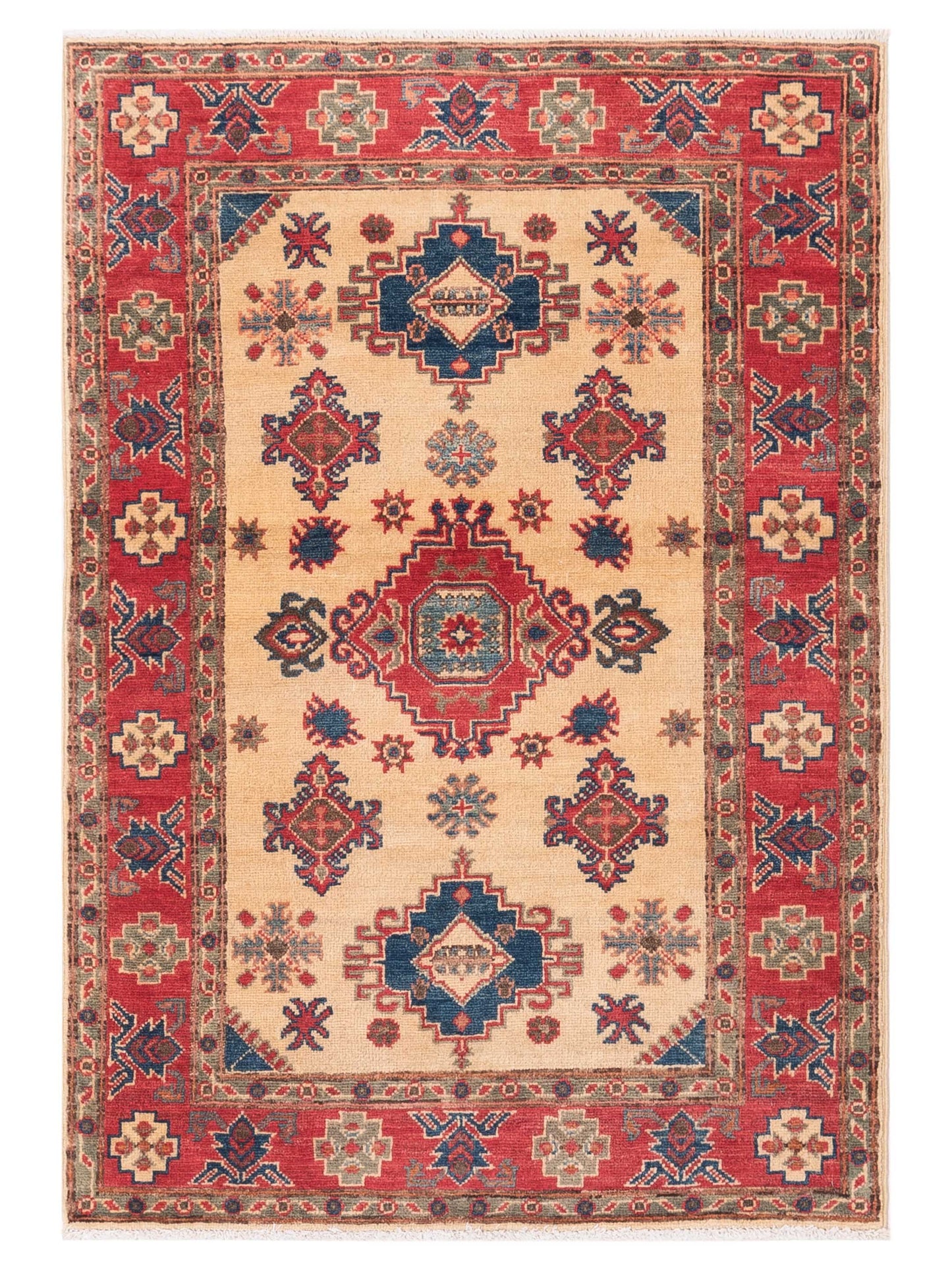 Nomad Kars 145949 Ivory Tribal Hand Knotted Rug