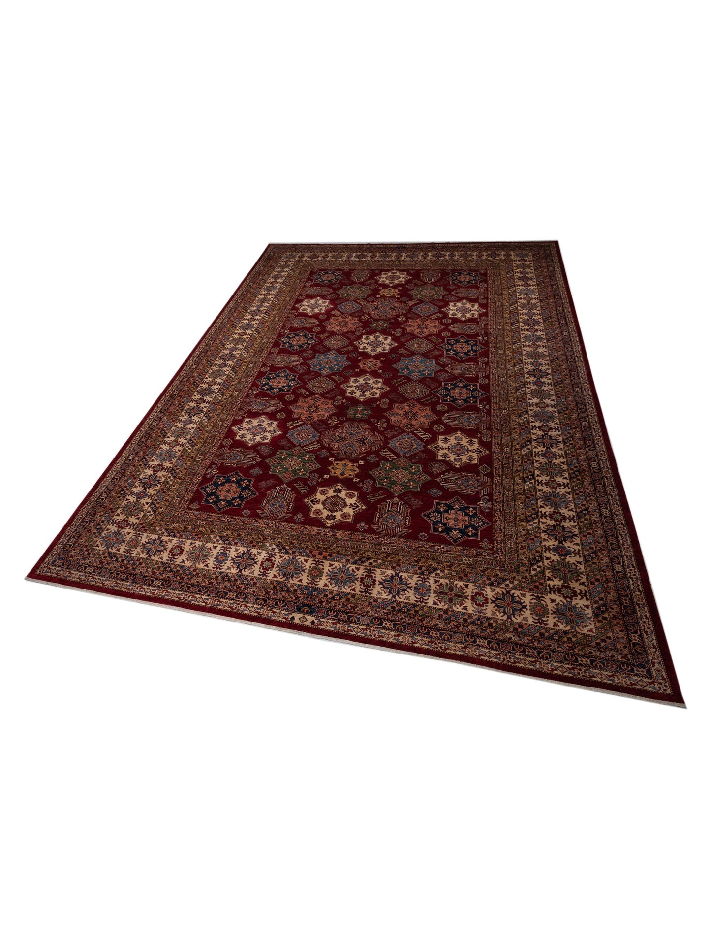 Nomad Kars 145991 Red Ivory Tribal Hand Knotted Rug