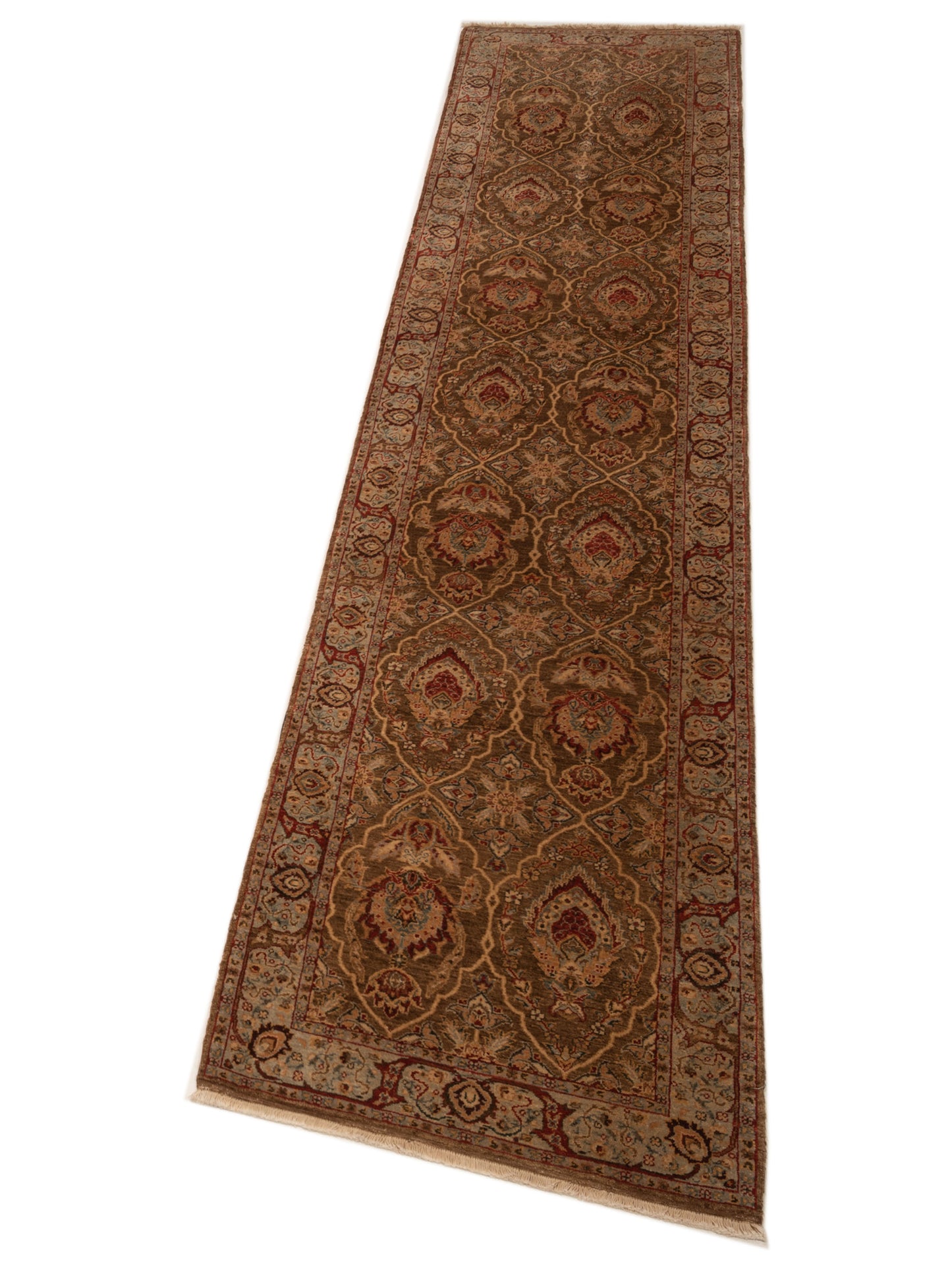 Pasha Firuze Simla Brown Light Blue Traditional Hand Knotted Rug