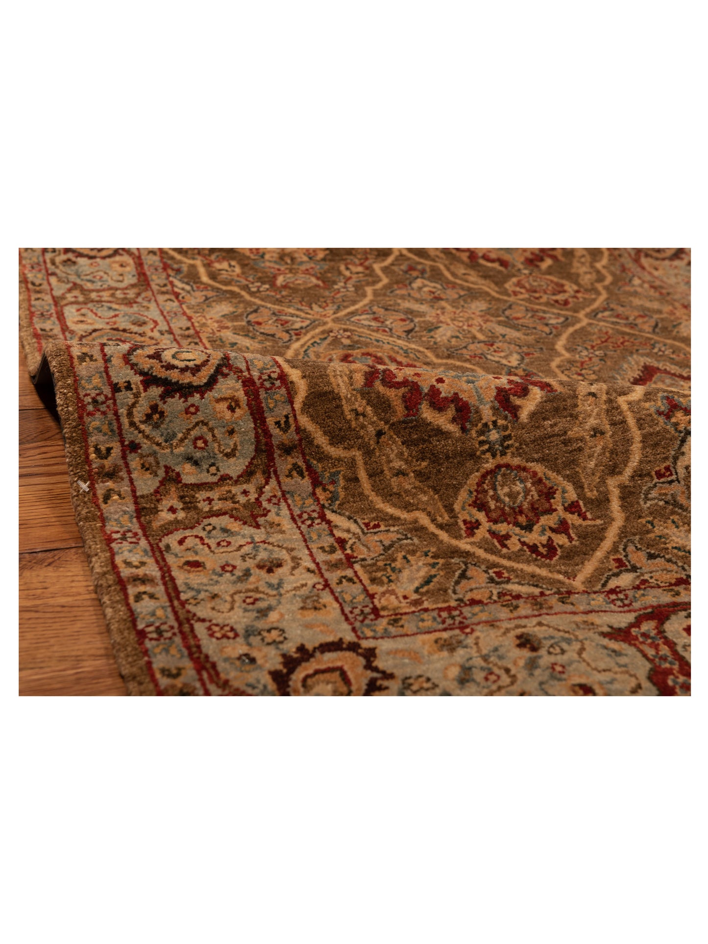 Pasha Firuze Simla Brown Light Blue Traditional Hand Knotted Rug