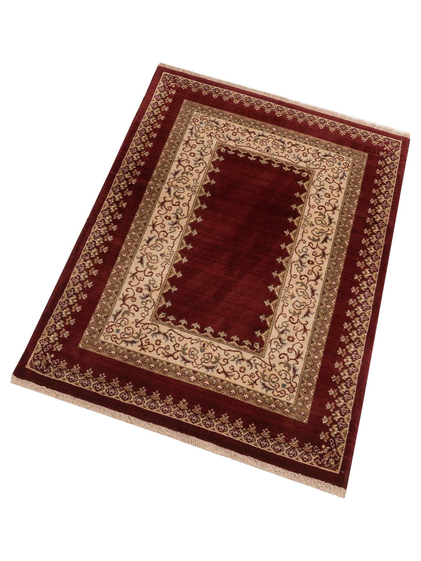 Bergamo Alara 146348 Red Red Transitional Machine Made Rug