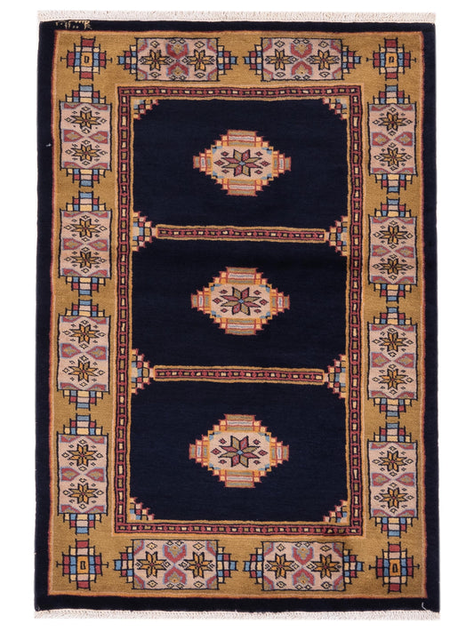 Nomad Bokhara 146613 Charcoal Traditional Hand Knotted Rug