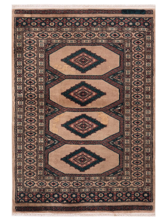 Nomad Bokhara 146614 Beige Traditional Hand Knotted Rug