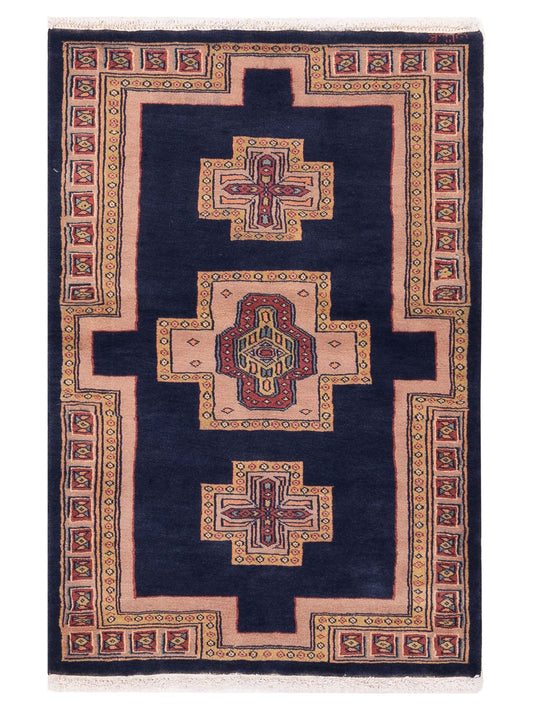 Nomad Bokhara 146616 Black Traditional Hand Knotted Rug