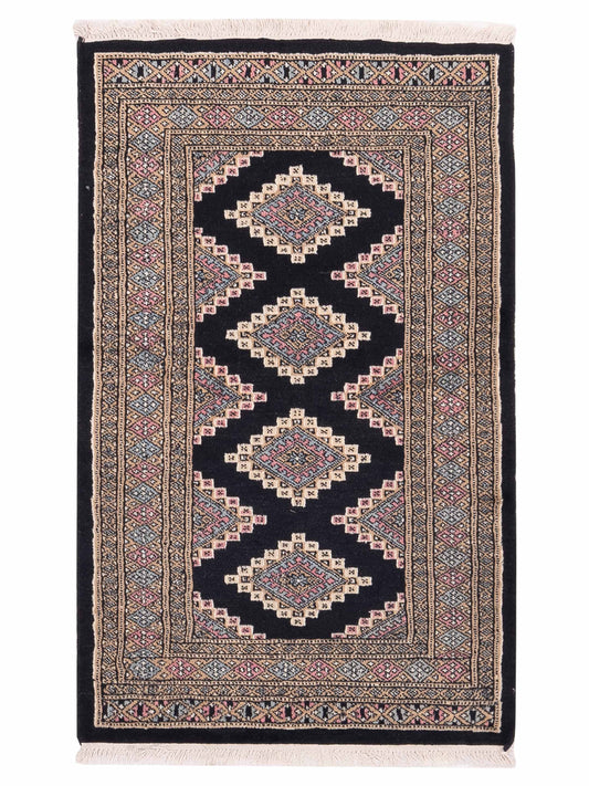 Nomad Bokhara 146617 Black Traditional Hand Knotted Rug