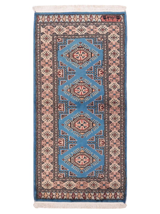 Nomad Bokhara 146619 Blue Traditional Hand Knotted Rug