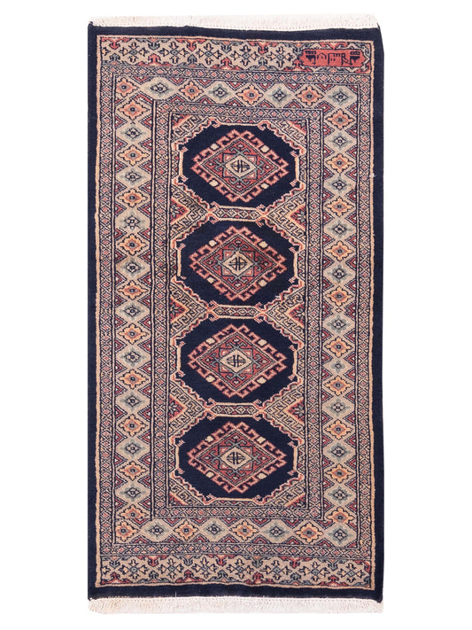 Nomad Bokhara 146629 Charcoal Traditional Hand Knotted Rug