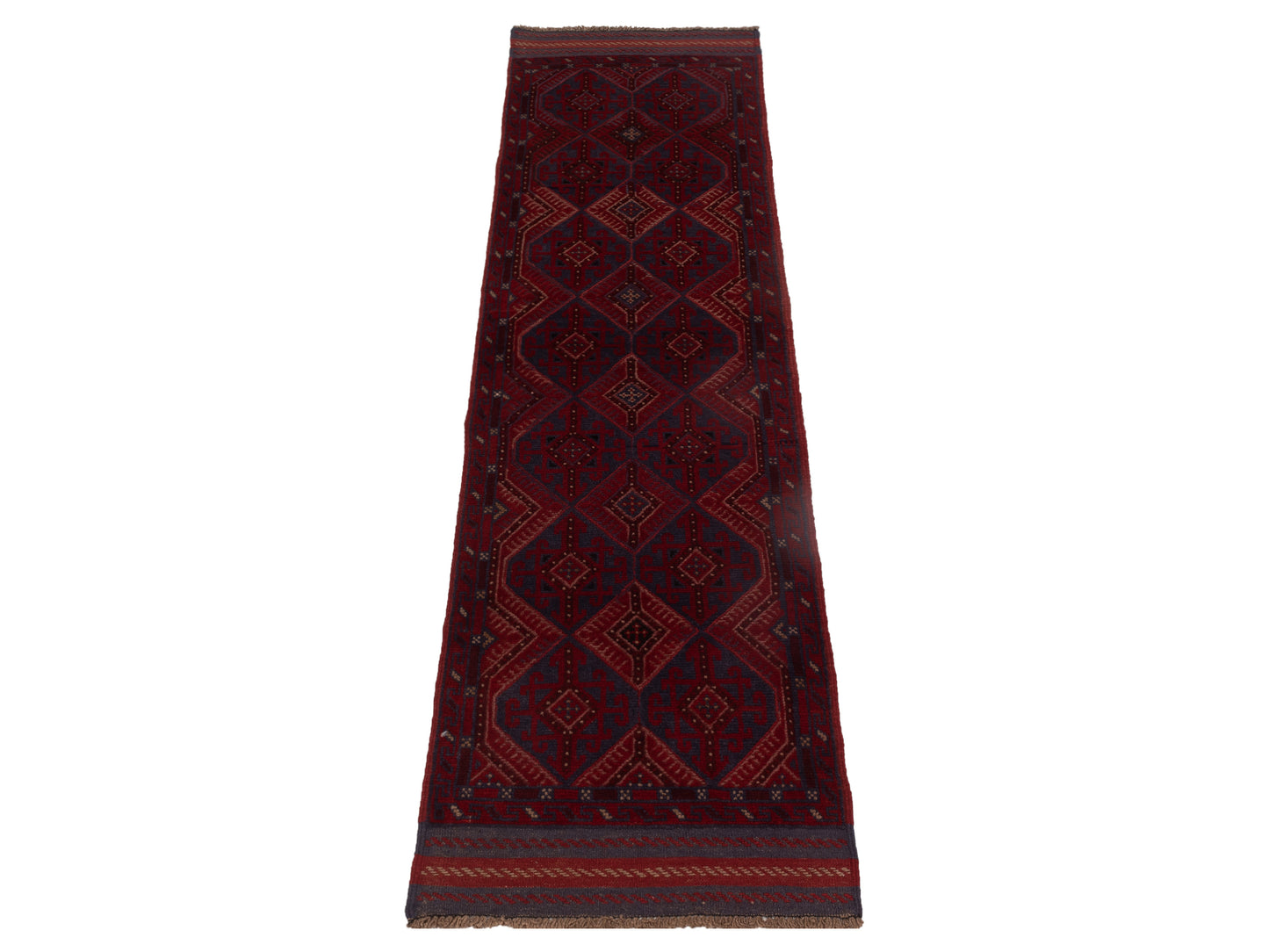 Nomad Afghan Soumak 146642 Charcoal Red Tribal Hand Woven Rug