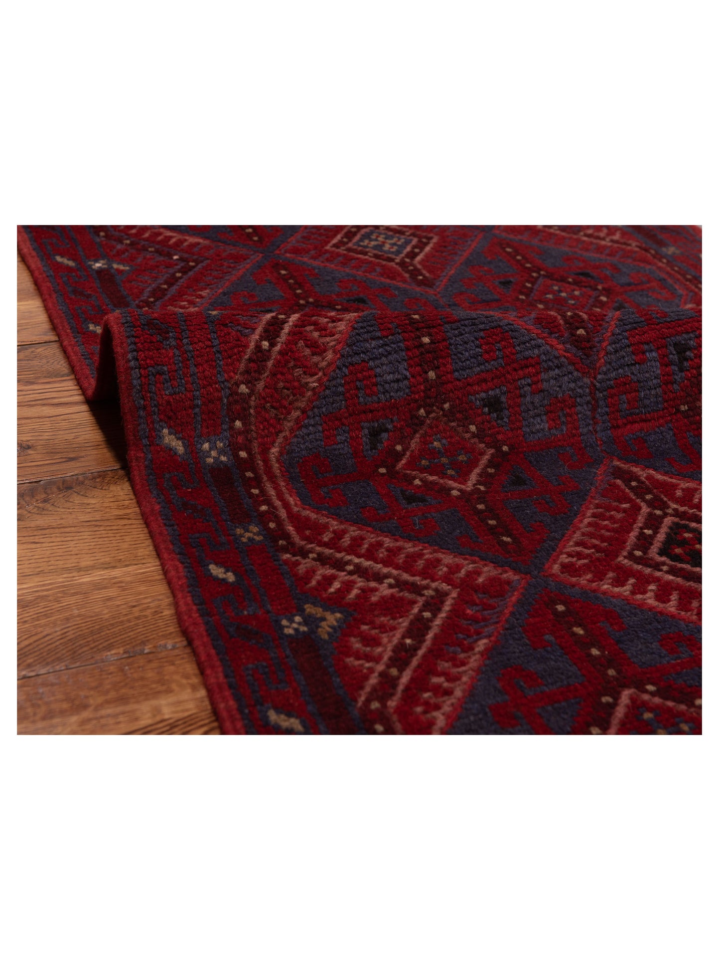 Nomad Afghan Soumak 146642 Charcoal Red Tribal Hand Woven Rug