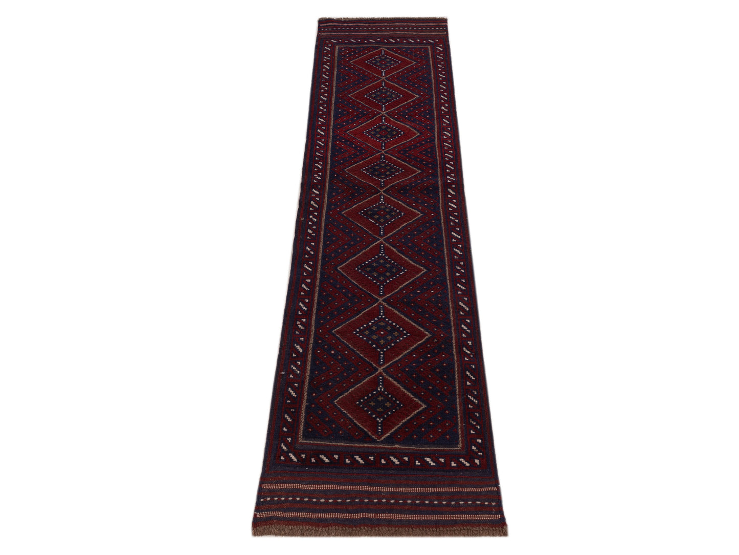 Nomad Afghan Soumak 146653 Red Navy Tribal Hand Woven Rug