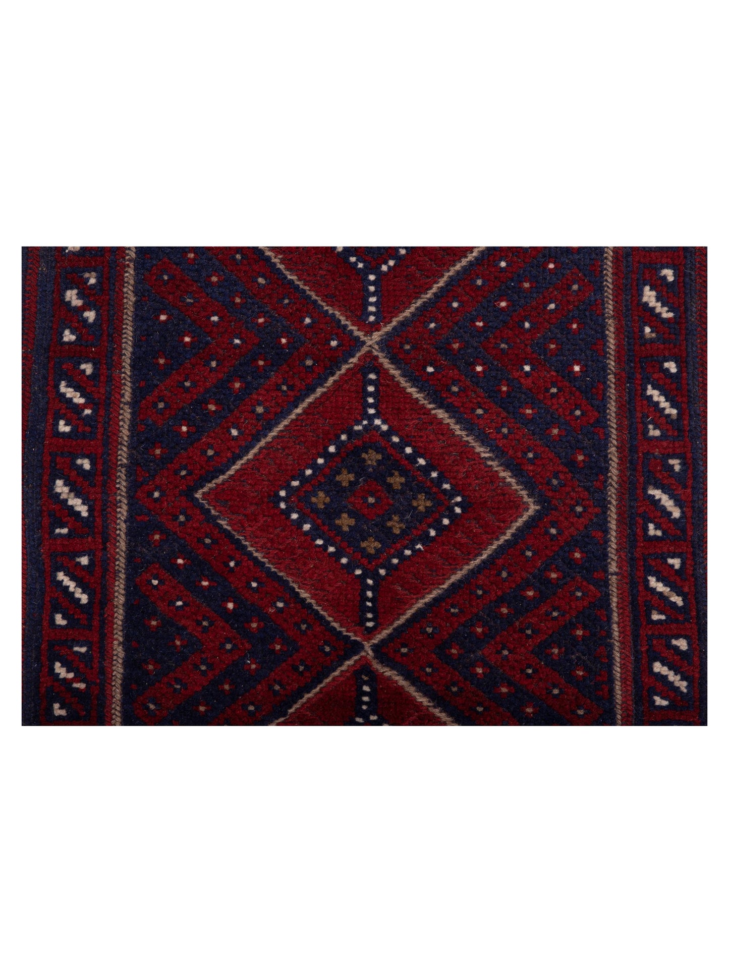 Nomad Afghan Soumak 146653 Red Navy Tribal Hand Woven Rug