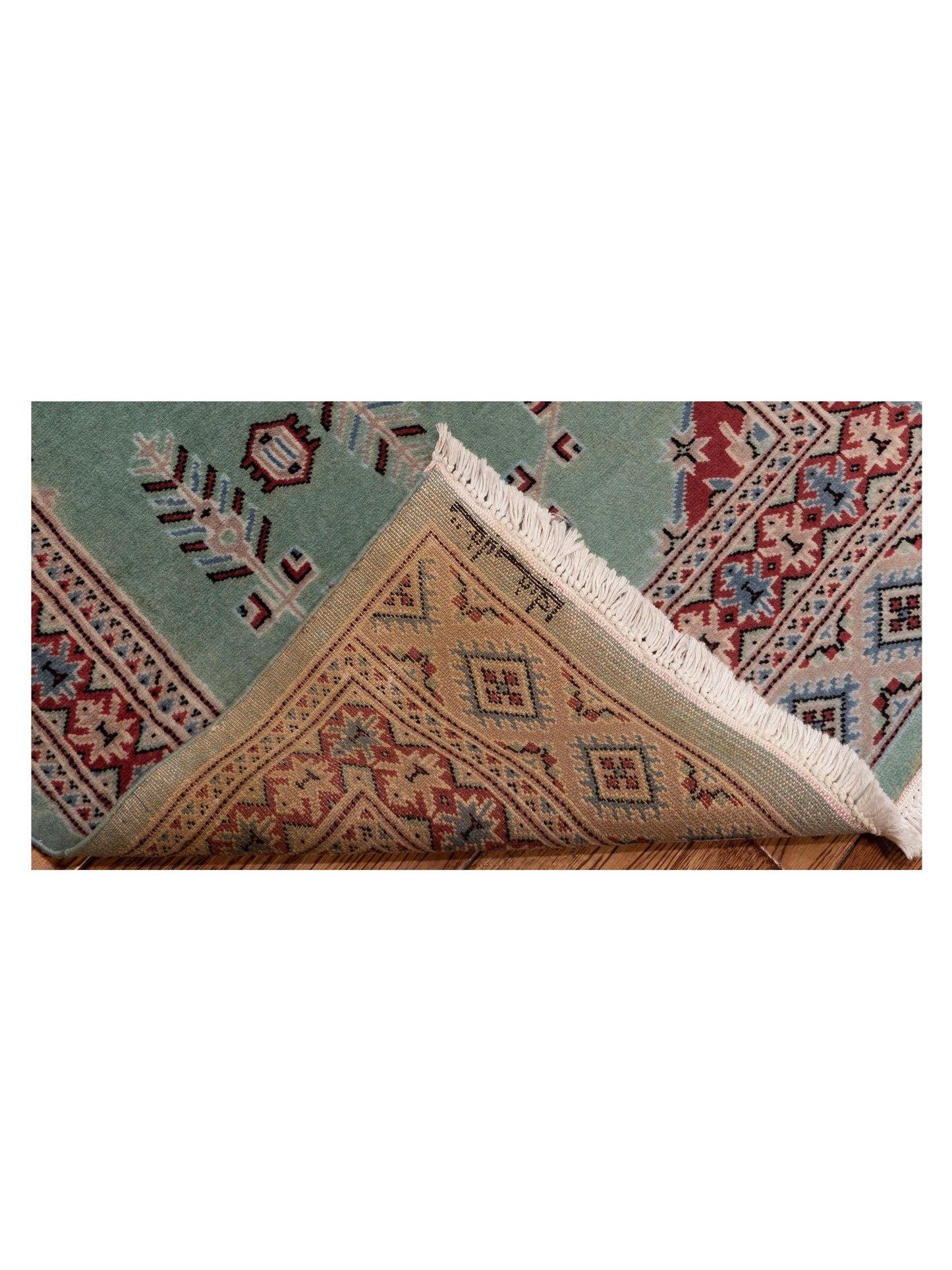 Nomad Bokhara 146673 Green Beige Traditional Hand Knotted Rug