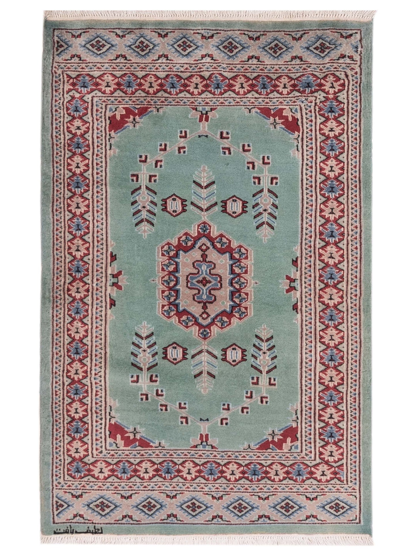 Nomad Bokhara 146673 Green Traditional Hand Knotted Rug