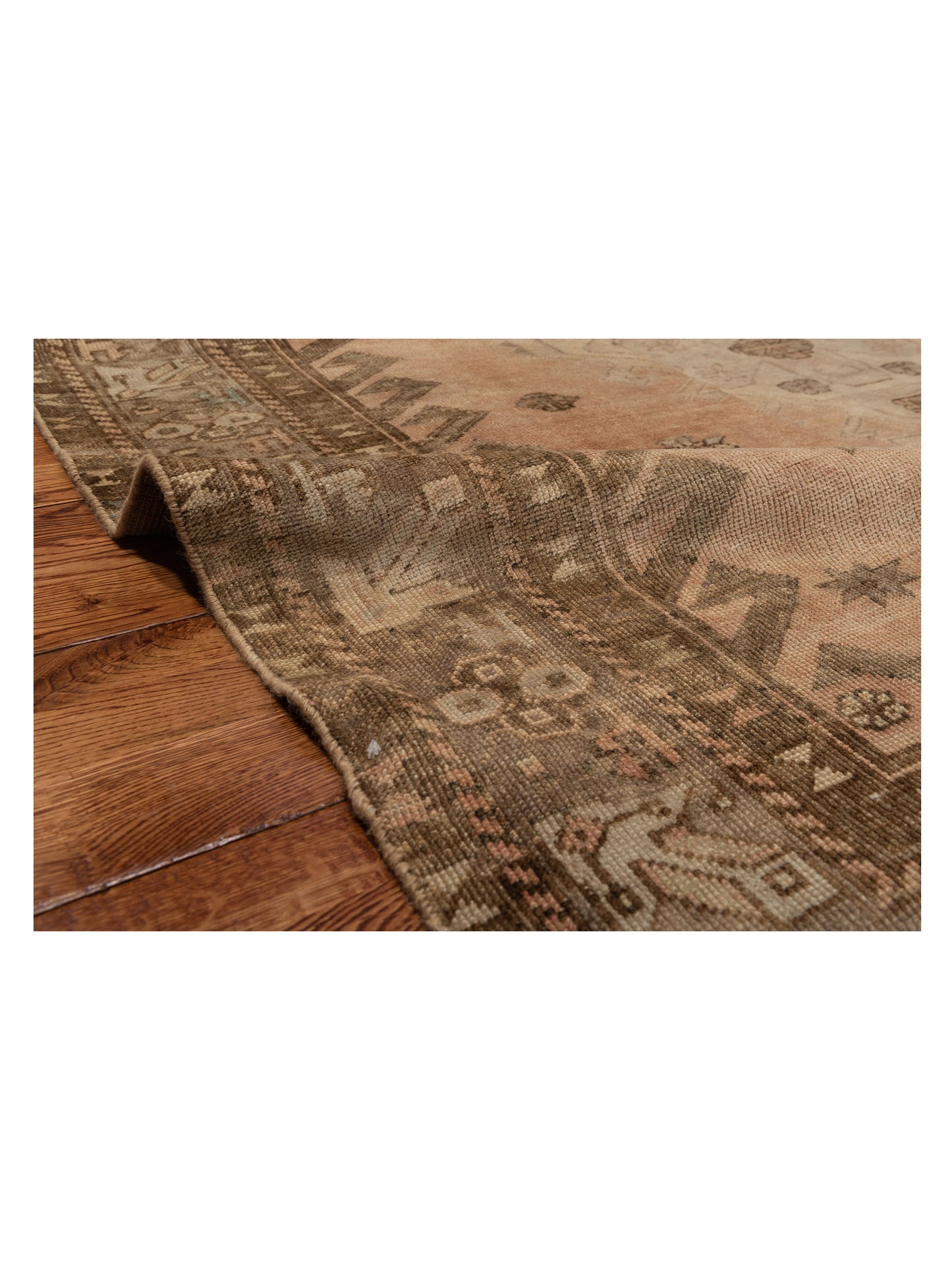 Pasha Old Anatolian 146697 Peach Brown Transitional Hand Knotted Rug