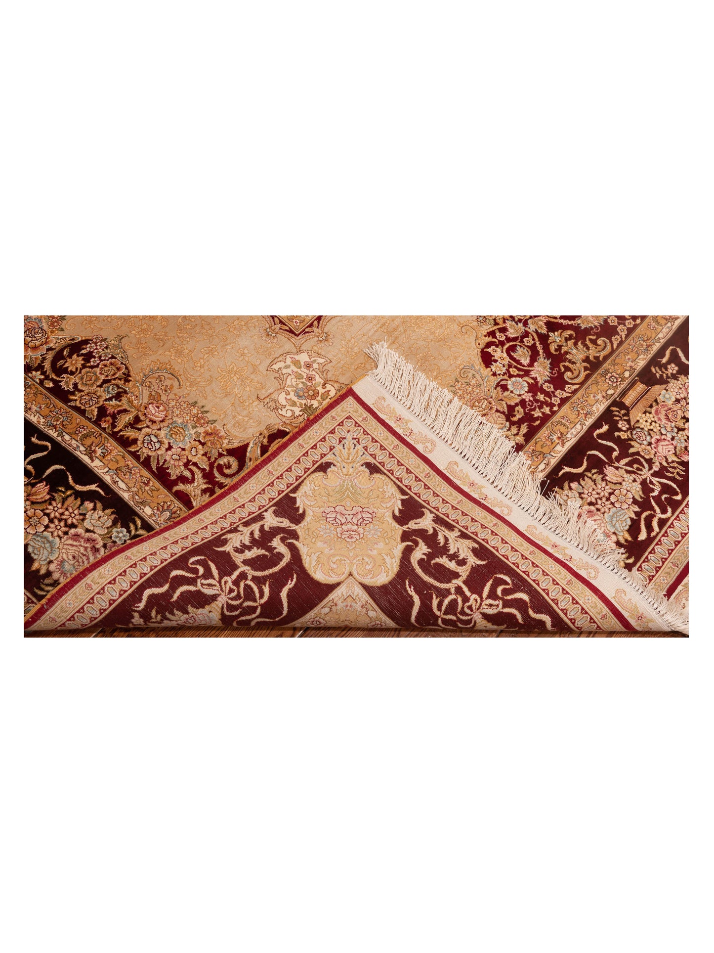 Pasha Elegance 146834 Camel Burgundy Traditional Hand Knotted Rug