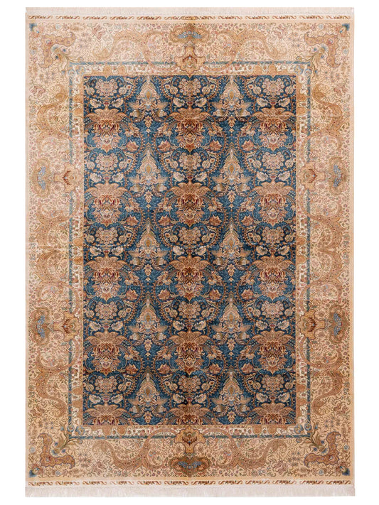 Pasha Elegance 146855 Teal Blue Traditional Hand Knotted Rug