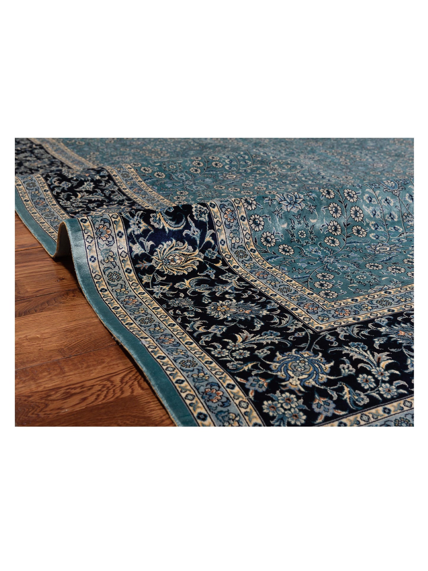 Pasha Elegance 146856 Sea Blue Navy Traditional Hand Knotted Rug