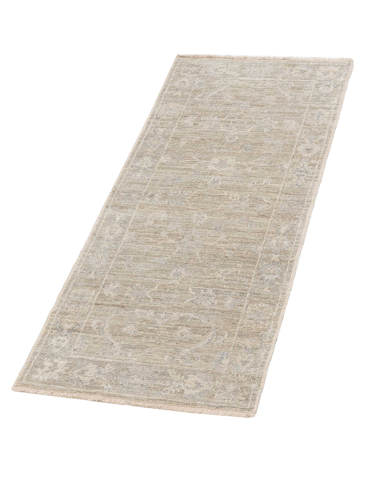 Authentic Angora Oushak Bade Gray Gray Traditional Hand Knotted Rug