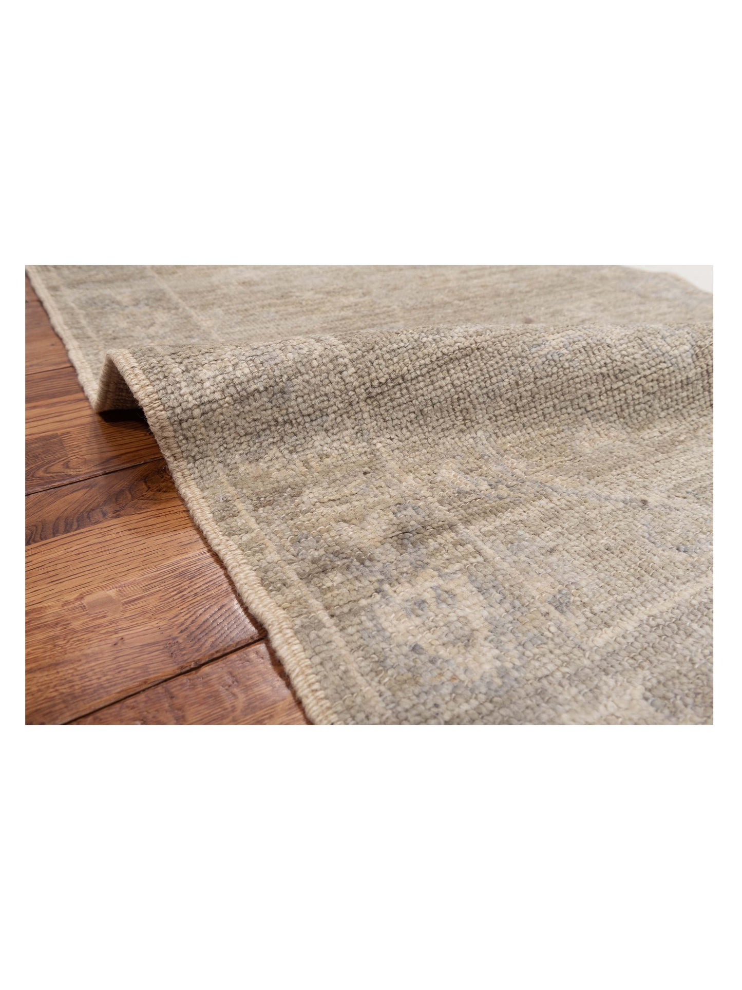 Authentic Angora Oushak Bade Gray Gray Traditional Hand Knotted Rug